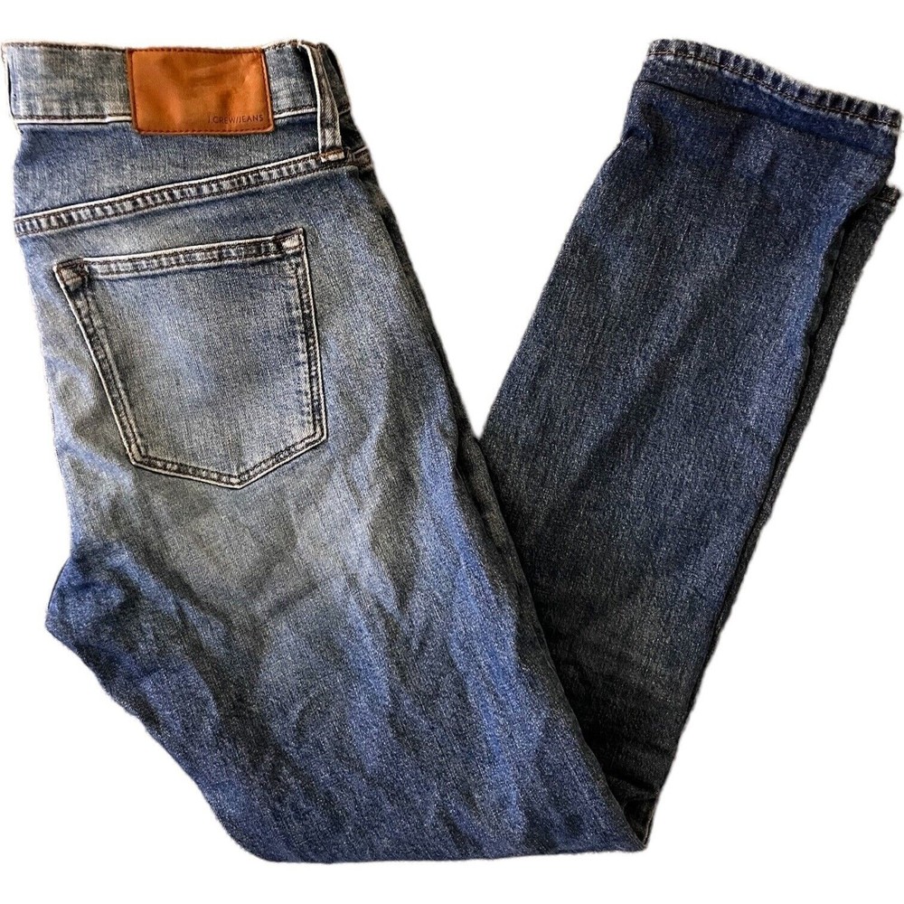 J Crew 484 Slim Straight Jeans Mens 31x30 Stretch Distressed Denim Pants